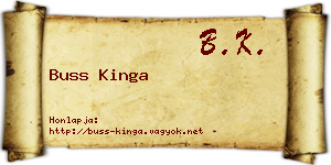 Buss Kinga névjegykártya