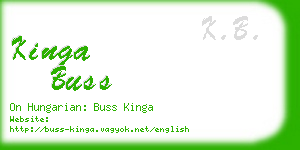 kinga buss business card